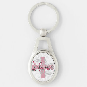 Roze kruis/wervelkolom sleutelhanger
