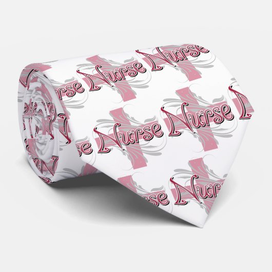 Roze kruis/wervelkolom stropdas (Opgerold)