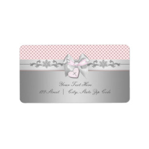 Roze kruisadreslabels etiket