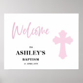 Roze Kruisdoop Horizontaal Welkom Poster (Voorkant)