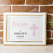 Roze Kruisdoop Horizontaal Welkom Poster