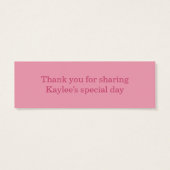 Roze Kruisdoop Klein Label Mini Visitekaartjes (Achterkant)