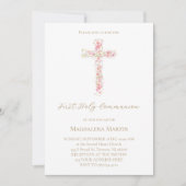 roze kruising van wilde bloemen | Eerste Heilige C Kaart (Voorkant)