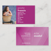 Roze kruisingsminikaart visitekaartje (Voorkant / Achterkant)