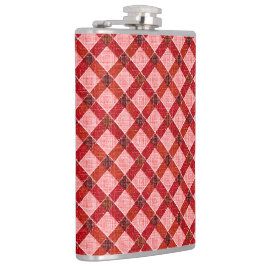 Roze kruiskleurige vlecht met licht ruw licht heupfles