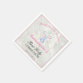  roze kruismeisjes Eerste Communie Dank je Servet (Hoek)