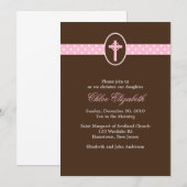 Roze kruisverhogende uitnodigingen (Voorkant / Achterkant)