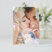 Roze krullen en Eiffeltoren Kaart (Staand voorkant)