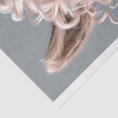 Roze krullend hoofd lama decoupage tissuepapier (Detail)