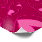 Roze krullende harten poster (Hoek)