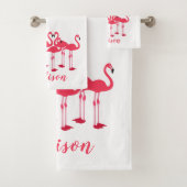 Roze kudde flamingo's thema bad handdoek (Insitu)