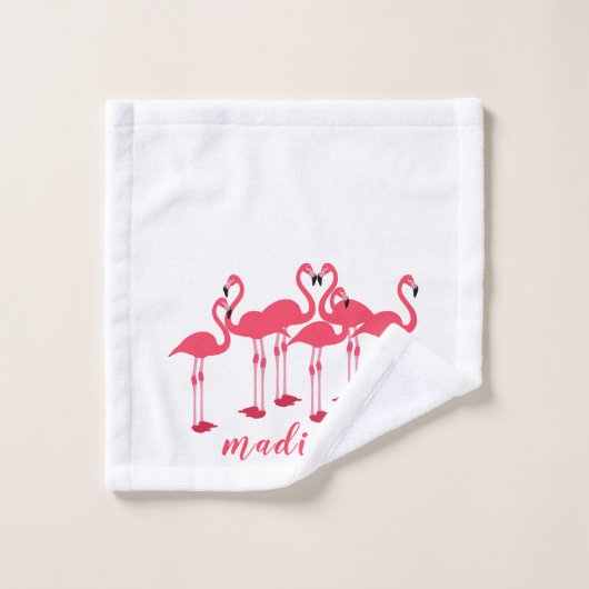 Roze kudde flamingo's thema bad handdoek (Wasdoekje)