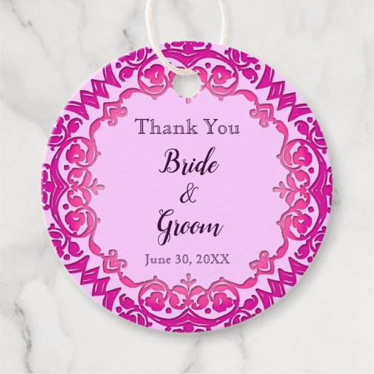 Roze  kunst Aangepast dank je cadeau Labels (Voorkant)