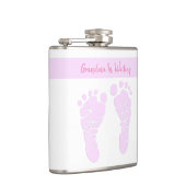 Roze kunst Baby Voetafdrukken oma om zwanger te zi Heupfles (Rechts)