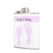 Roze kunst Baby Voetafdrukken opa voor zwangerscha Heupfles (Links)