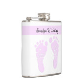 Roze kunst Baby Voetafdrukken opa voor zwangerscha Heupfles (Rechts)
