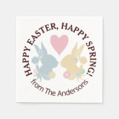 Roze kunst en kleurrijk paaspaaspapier servet (Voorkant)