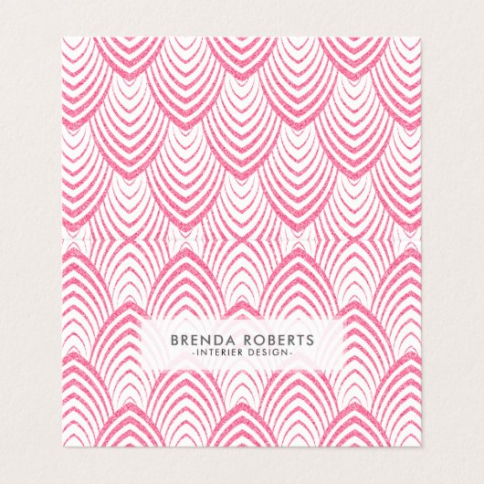 Roze kunst-Geco Geometric Pattern Visitekaartje (Buitenkant ongevouwen)