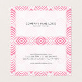 Roze kunst-Geco Geometric Pattern Visitekaartje (Binnenkant ongevouwen)