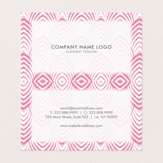 Roze kunst-Geco Geometric Pattern Visitekaartje (Binnenkant ongevouwen)