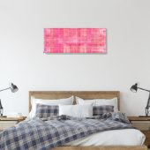 Roze Kunst Kleurenschilderij Verpakt Canvas Print (Insitu (Slaapkamer))