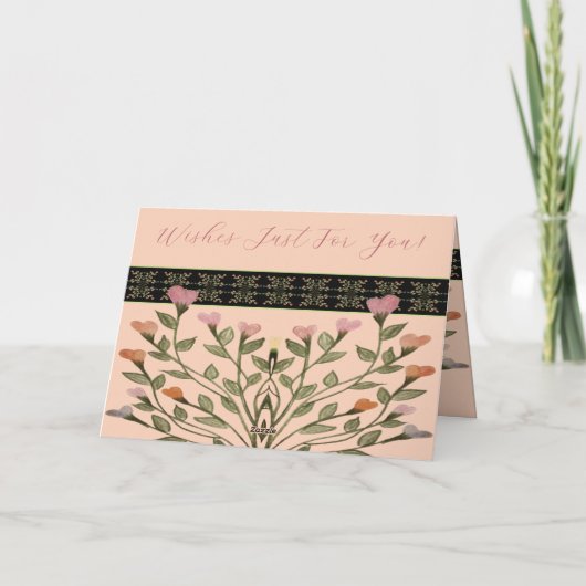 Roze Kunst Ontworpen Kaart (Achterkant)