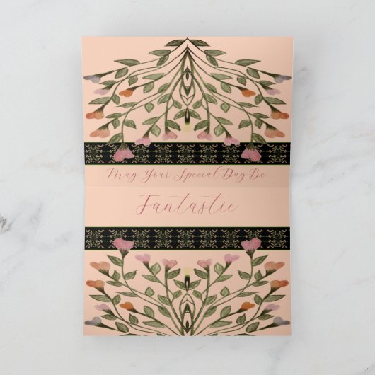 Roze Kunst Ontworpen Kaart (Binnen)