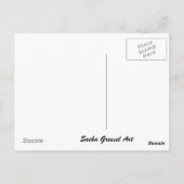 Roze kunstbloem voor het schilderen van waterverf  briefkaart (Achterkant)