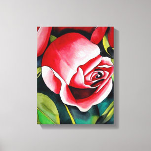 Roze kunstbloem voor het schilderen van waterverf  canvas afdruk