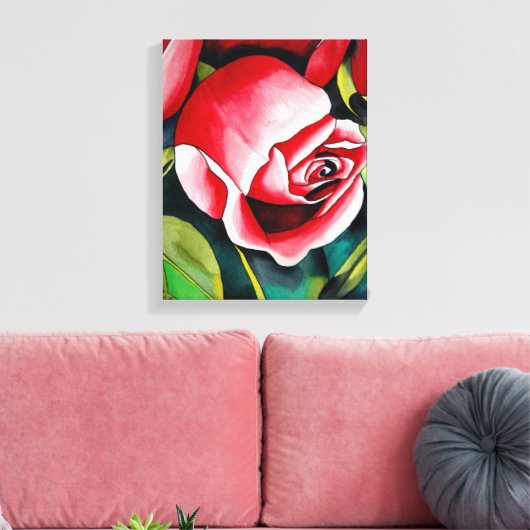 Roze kunstbloem voor het schilderen van waterverf canvas afdruk (Insitu (Woonkamer))