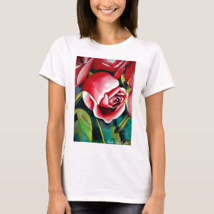 Roze kunstbloem voor het schilderen van waterverf  t-shirt