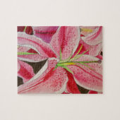Roze kunstbloem voor waterverf legpuzzel (Horizontaal)