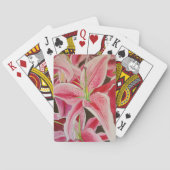 Roze kunstbloem voor waterverf pokerkaarten (Achterkant)