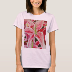Roze kunstbloem voor waterverf t-shirt