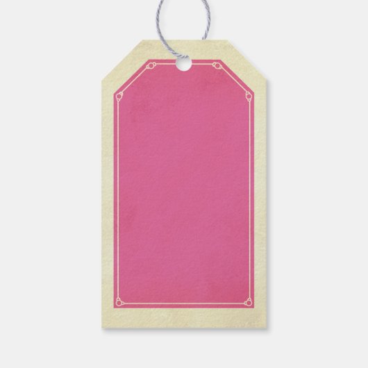 Roze kunstdeco-liefdesvermelding apothecair etiket cadeaulabel (Achterkant)