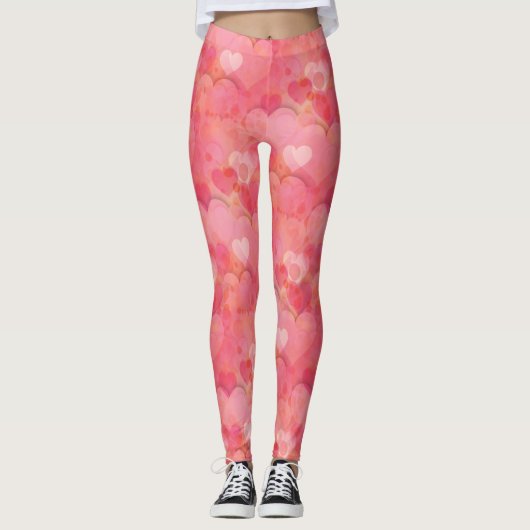 Roze kunstdromen leggings (Voorkant)