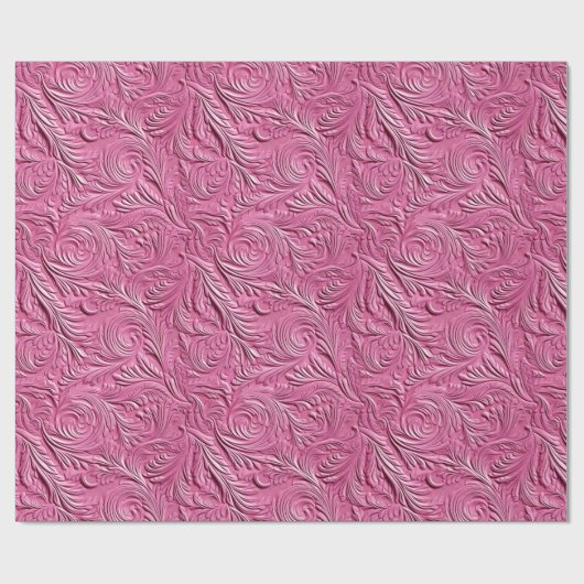 Roze kunstleder cadeaupapier (Vlak)