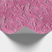 Roze kunstleder cadeaupapier (Hoek)
