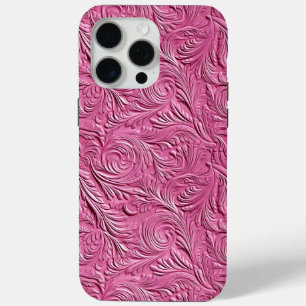 Roze kunstleder iPhone 15 pro max hoesje