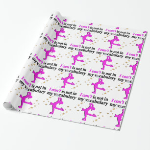 ROZE KUNSTSCHAATSEN DOELEN EN DROMEN CADEAUPAPIER