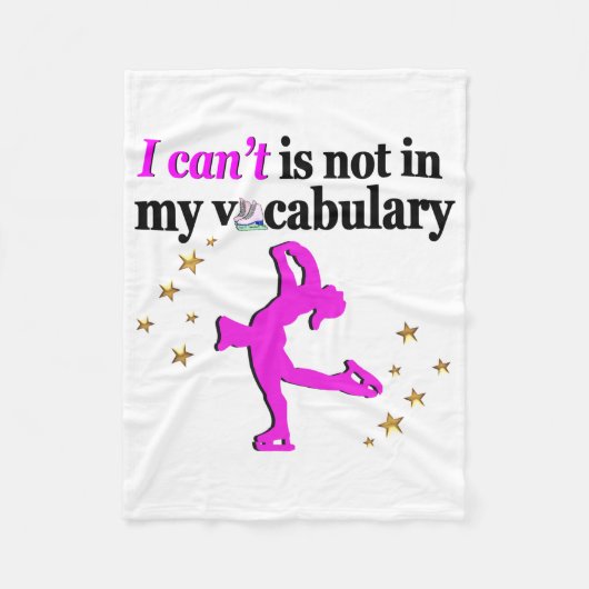 ROZE KUNSTSCHAATSEN DOELEN EN DROMEN FLEECE DEKEN (Voorkant)