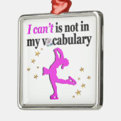 ROZE KUNSTSCHAATSEN DOELEN EN DROMEN METALEN ORNAMENT (Links)