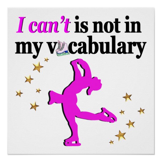 ROZE KUNSTSCHAATSEN DOELEN EN DROMEN PERFECT POSTER (Voorkant)