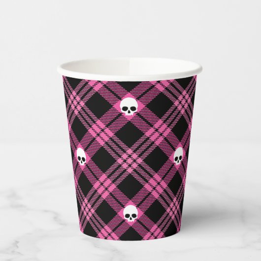Roze kunststofbeker papieren bekers (Links)
