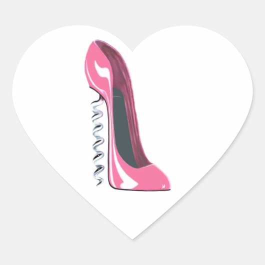 Roze Kurkentrekker Hoge Heel Stiletto Schoenkunst Hart Sticker (Voorkant)
