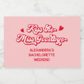 Roze Kus de juffrouw vaarwel vrijgezellen champagn Sparkling Wijnetiket (Enkel label)