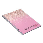 Roze Kus Lippen Blush Glitter         Notitieboek (Rechterzijde)