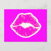 Roze kus lippen lippenstift make-up schoonheid mod briefkaart (Voorkant)