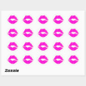 Roze kus lippen lippenstift make-up schoonheid mod ronde sticker (Vel)