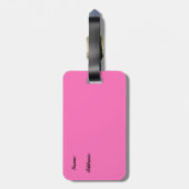 Roze kus lippen paarse strepen bagagelabel (Achterkant verticaal)